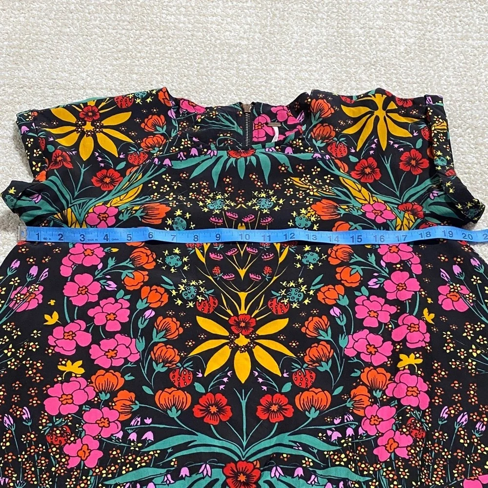 Free People Black Floral Mini Dress Size XS 57% Viscose 43%Lyocell